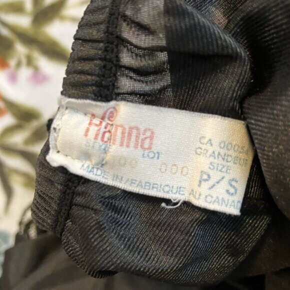 Vintage Hanna Skirt Slip Womens S Black Lace Trim High Slit Goth Lingerie - Picture 5 of 8